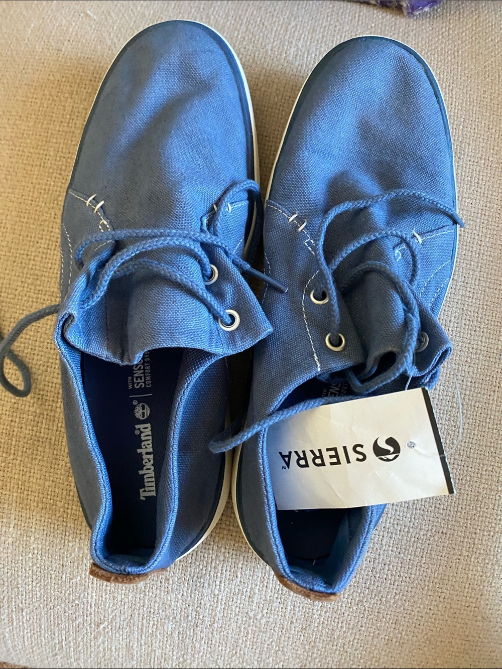 Timberland Men's Blue Canvas Slip-On Lace Shoes